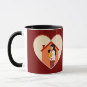 Mother and Child Love Illustration – Warm Family マグカップ (左)