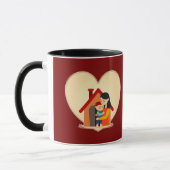 Mother and Child Love Illustration – Warm Family マグカップ (左)