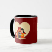 Mother and Child Love Illustration – Warm Family マグカップ (正面左)