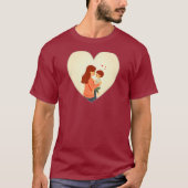 Mother and Child Love Illustration – Warm Family Tシャツ (正面)