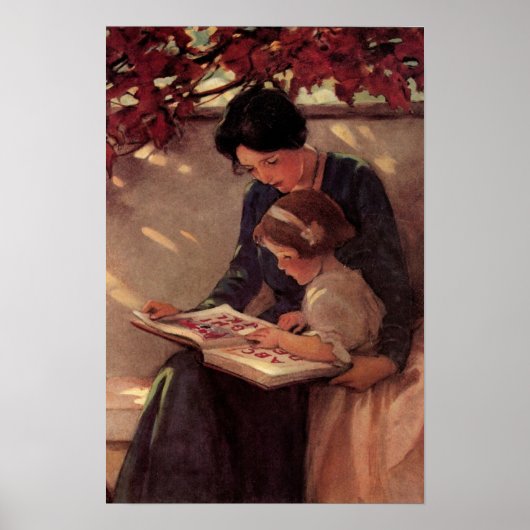 Mother and Child Reading ポスター (正面)