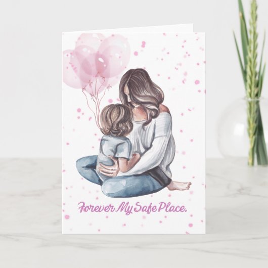 Mother and Child Watercolor Mother’s Day Card カード (正面)