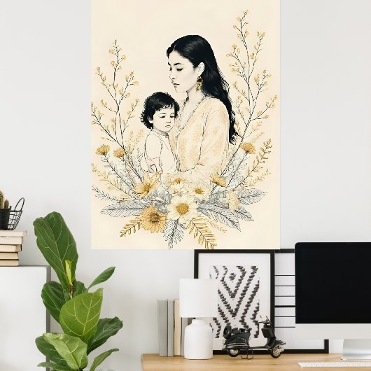 Mother and Child X ポスター (ホームオフィス)