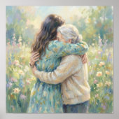 Mother And Daughter Hug Art Print Poster ポスター (正面)