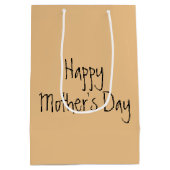 Mother and Daughter Walking the Beach ミディアムペーパーバッグ (裏面)