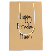 Mother and Daughter Walking the Beach ミディアムペーパーバッグ (裏面)