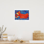 Mother And Son With Goldfish Modern Art Print ポスター (キッチン)