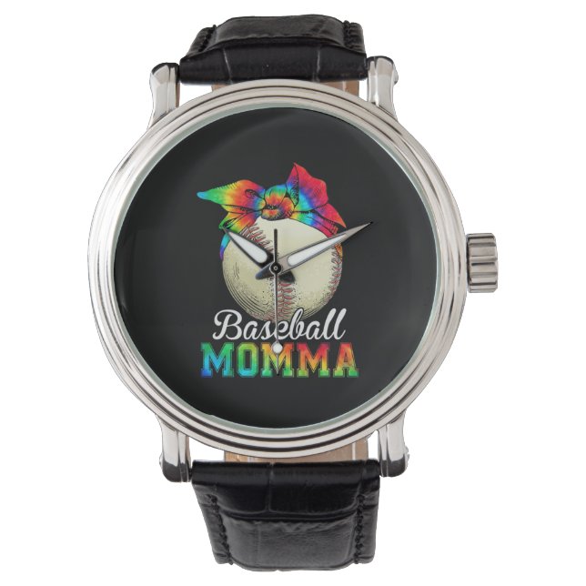 Mother Art Baseball Momma Birthday 腕時計 (正面)