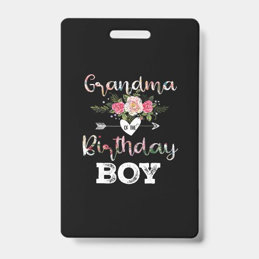 Mother Art | Grandma Of A Birthday Boy Birthday バッジ (正面)