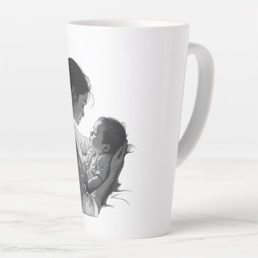 Mother & Baby artwork カフェラテマグ (右アングル)
