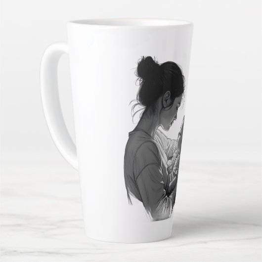 Mother & Baby artwork カフェラテマグ (左アングル)