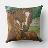 Mother Baby Horse Cross Stitch Style クッション (裏面)