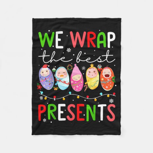 Mother Baby Unit Christmas Labor And Delivery Nurs フリースブランケット (正面)