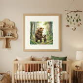 Mother Bear and Cub Nursery ポスター