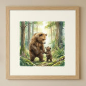 Mother Bear and Cub Nursery ポスター
