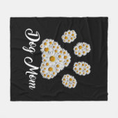 Mother Best Dog Mom Ever Birthday フリースブランケット (正面(横))