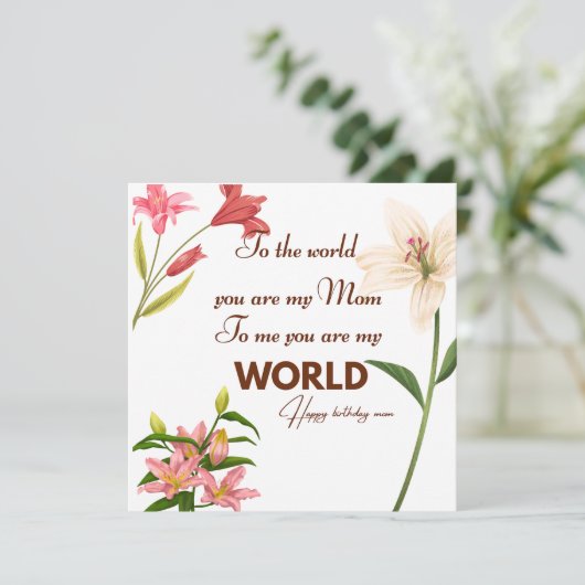  Mother Birthday card with flower カード (スタンド正面)