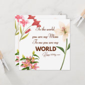  Mother Birthday card with flower カード (正面/裏面インサイチュ)