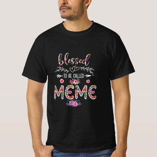 Mother Blessed To Be Called Mom And Meme Flower Tシャツ (正面)