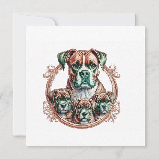 Mother Boxer And Her 3 Pups 招待状 (裏面)