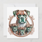 Mother Boxer And Her 3 Pups 招待状 (正面)