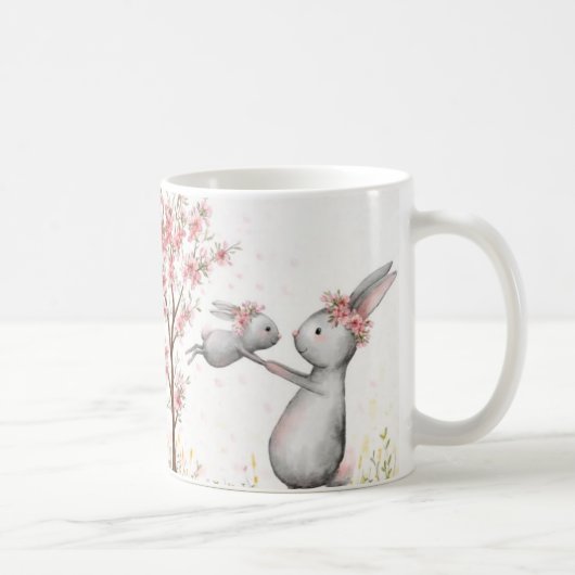 Mother Bunny Love Mug | かわいいKind Onesスタイル コーヒーマグカップ (右)