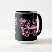 Mother Butterfly Floral Coffee Mug | Cute Mom Gift マグカップ (正面右)