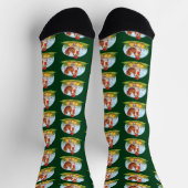 mother chicken and little yellow chicks ソックス (上部)