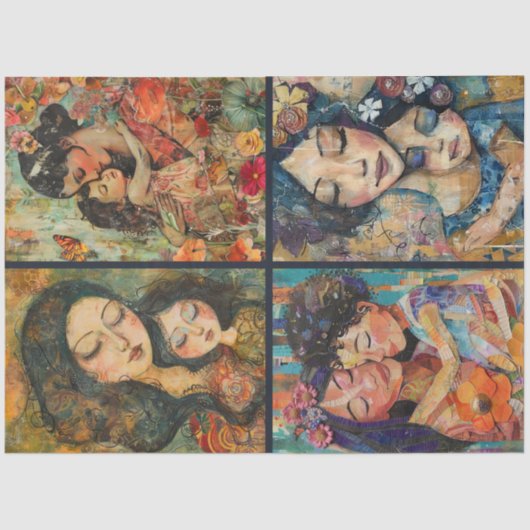 Mother Child Artistコラージュの切り離し2 薄葉紙 (正面)