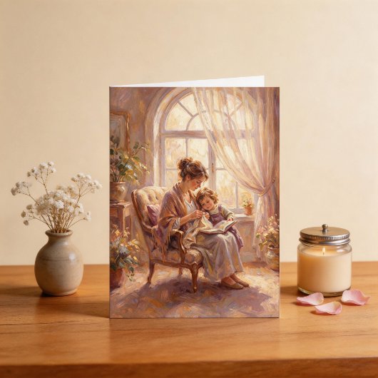 Mother & Child Elegant Mother's Day Card カード