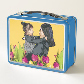 Mother & Child Love Illustration Metal Lunchbox メタルランチボックス