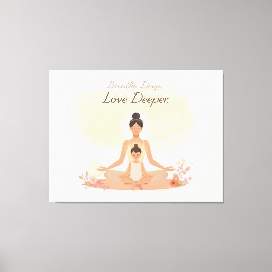 Mother & Child Meditation Serenity Art キャンバスプリント (正面)