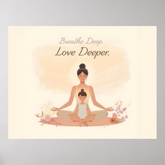 Mother & Child Meditation Serenity Art ポスター (正面)