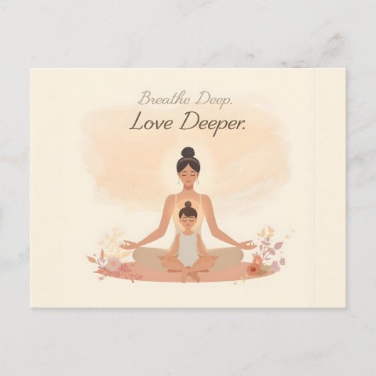 Mother & Child Meditation Serenity Art ポストカード (正面)