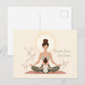 Mother Child Yoga Meditation Art ポストカード (正面/裏面)