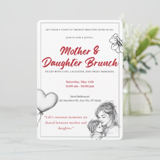 Mother Daughter Brunch Invitation (スタンド正面)