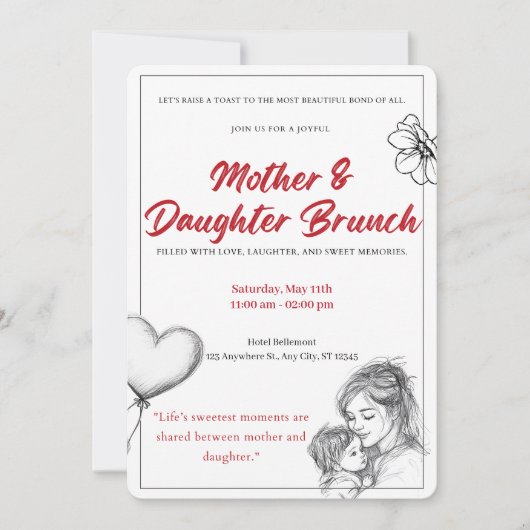 Mother Daughter Brunch Invitation (正面)