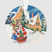 Mother Daughter Christmas Victorian Art deco  オーナメント (正面)