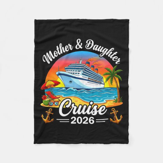 Mother daughter cruise 2026 vacation trip family フリースブランケット (正面)