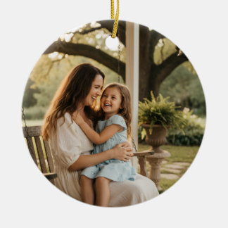 Mother daughter love photo mothers day family gift セラミックオーナメント