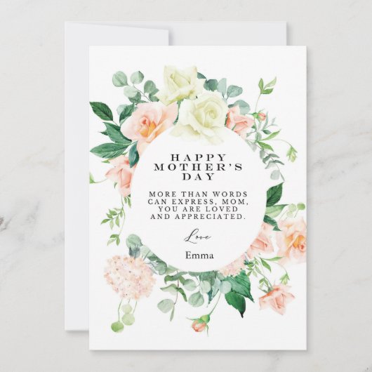 mother day cards floral elegant (正面)