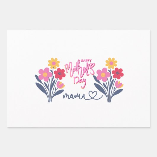 Mother Day Designed Wrapping Paper ラッピングペーパーシート (正面)