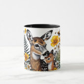 Mother Deer & Fawn Wildflower Mug マグカップ (中央)