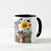 Mother Deer & Fawn Wildflower Mug マグカップ (正面右)
