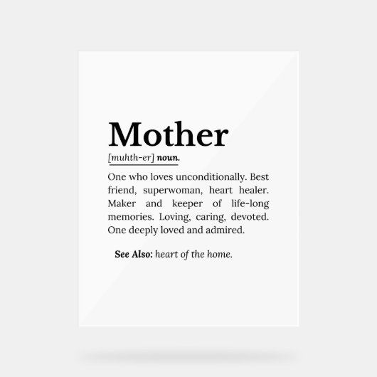 Mother Definition  アクリルサイン (正面)
