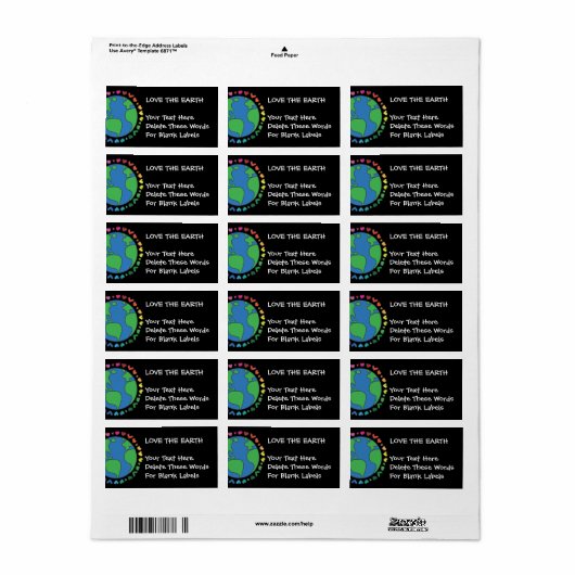 Mother Earth Day Save The Planet Rainbow Hearts ラベル (フルシート)