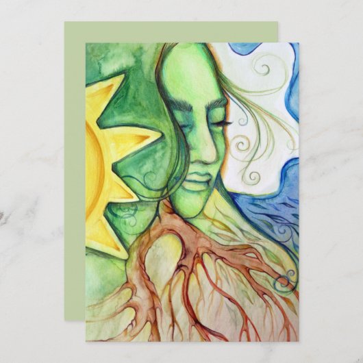Mother Earth Gaia Goddess  招待状 (正面/裏面)