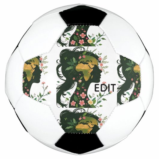 Mother Earth Woman Silhouette – Floral Nature Godd サッカーボール (正面)