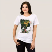 Mother Earth Woman Silhouette – Floral Nature Godd トライブレンドＴシャツ (正面全面)