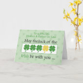 Mother & Father-in-Law St. Patrick's Day Clovers カード (黄色い花)